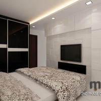 Master bedroom_TV feature & wardrobe