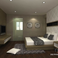 Master bedroom_bedhead & TV feature